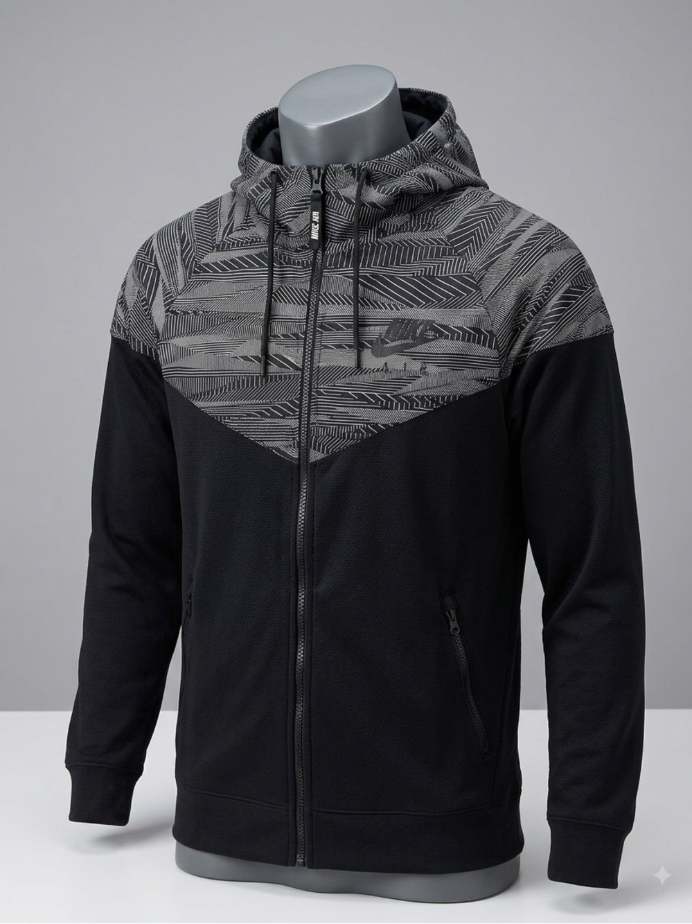 Nike Men's Sportswear Windrunner MX Air Hybrid Full-Zip Hoodie Black 805138-011